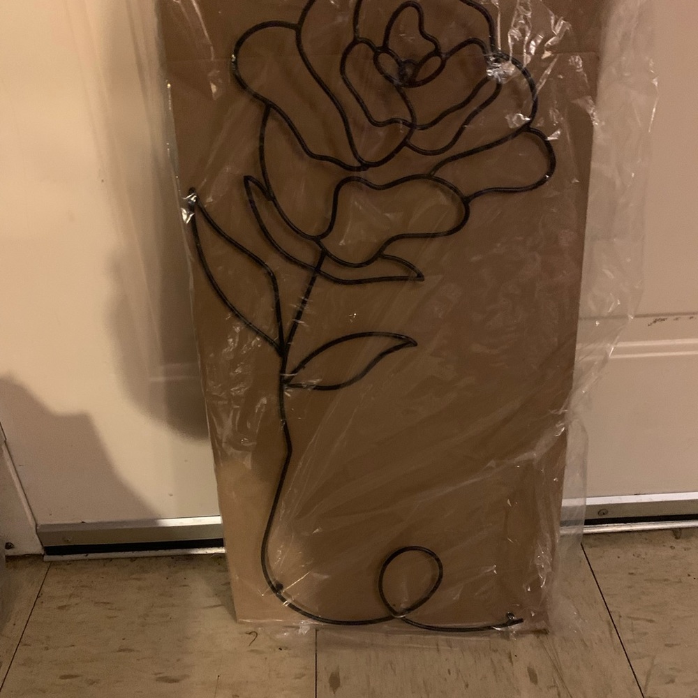 Wire Rose 3D Wall Art